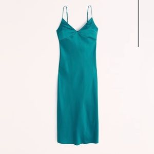 ABERCROMBIE Teal Wedding Guest Dress